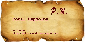 Poksi Magdolna névjegykártya